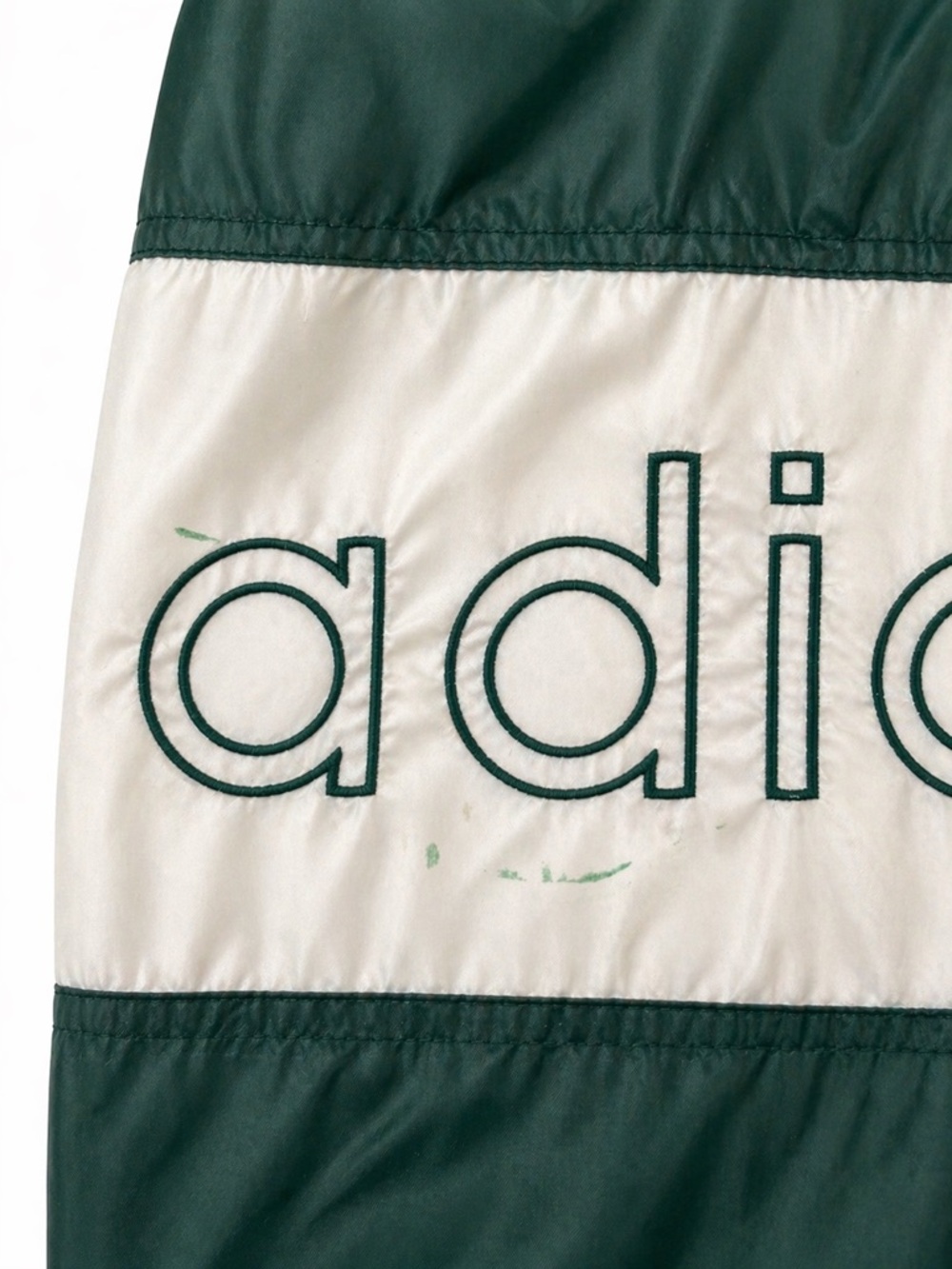 Vintage Adidas Windbreaker Jacket Green White Trefoil Full Zip Size M - Picture 5 of 6